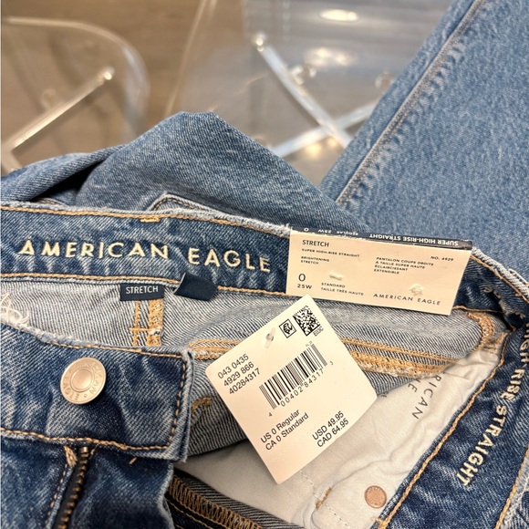 American Eagle Outfitters Faded Blue Straight Leg Jeans - Picture 5 of 5